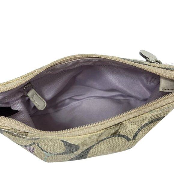 COACH Optic Signature - Beige Cream Multi PVC Leather Shoulder Bag - Picture 9 of 9